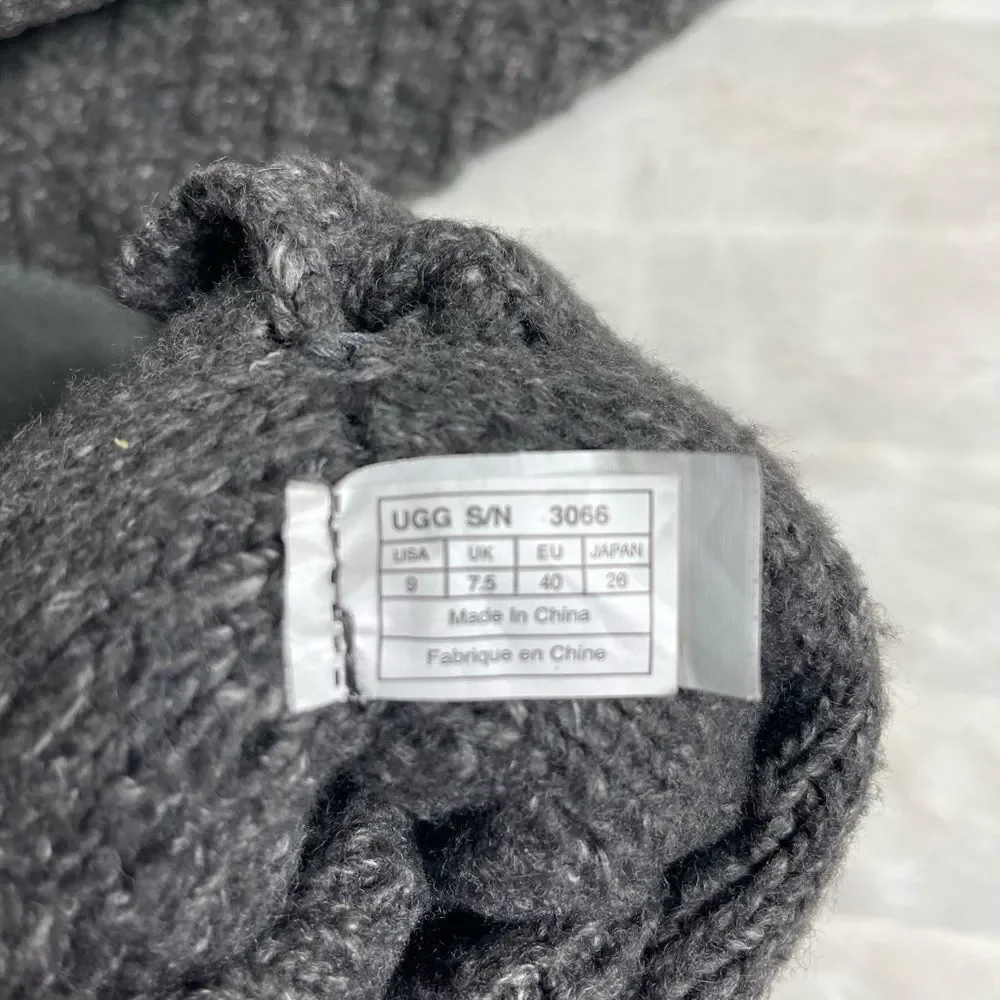 UGG Australia latice charcoal gray knit boots reversible knee high to short SZ9